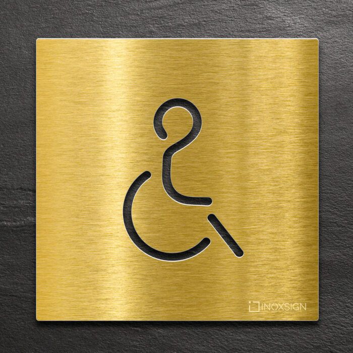Messing WC-Schild "Rollstuhlfahrer" / B.02.M 1