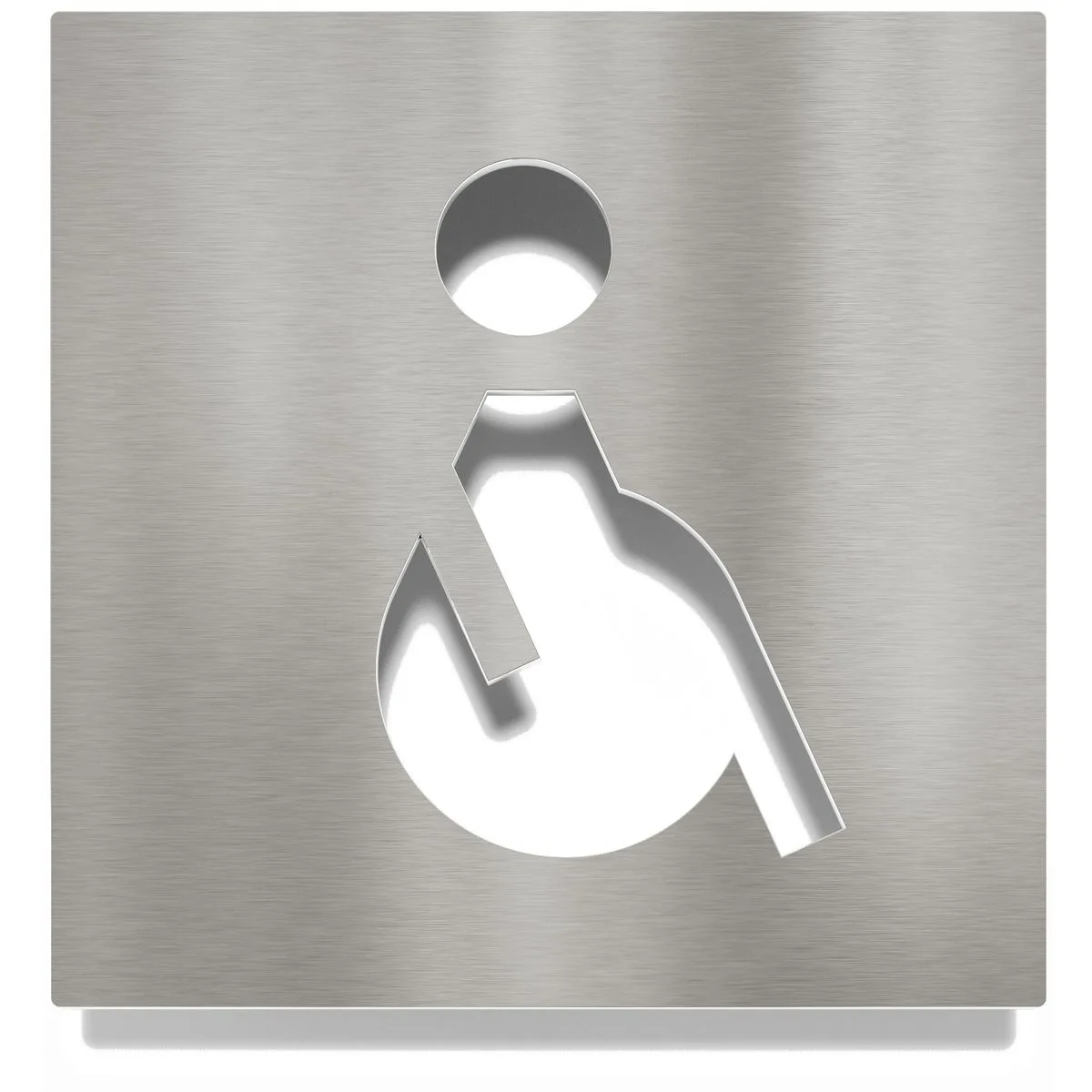 Edelstahl WC-Schild "Rollstuhlfahrer" / B.01.E