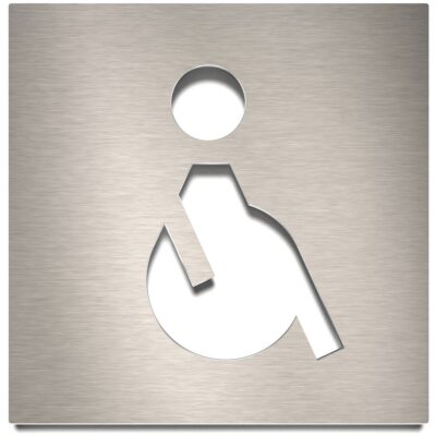 Edelstahl WC-Schild "Rollstuhlfahrer" / B.01.E