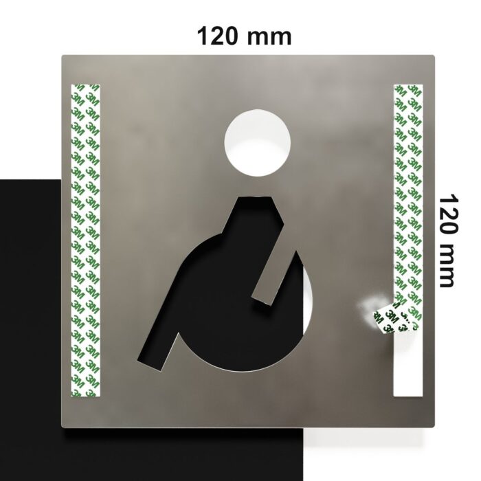 Edelstahl WC-Schild "Rollstuhlfahrer" / B.01.E 4