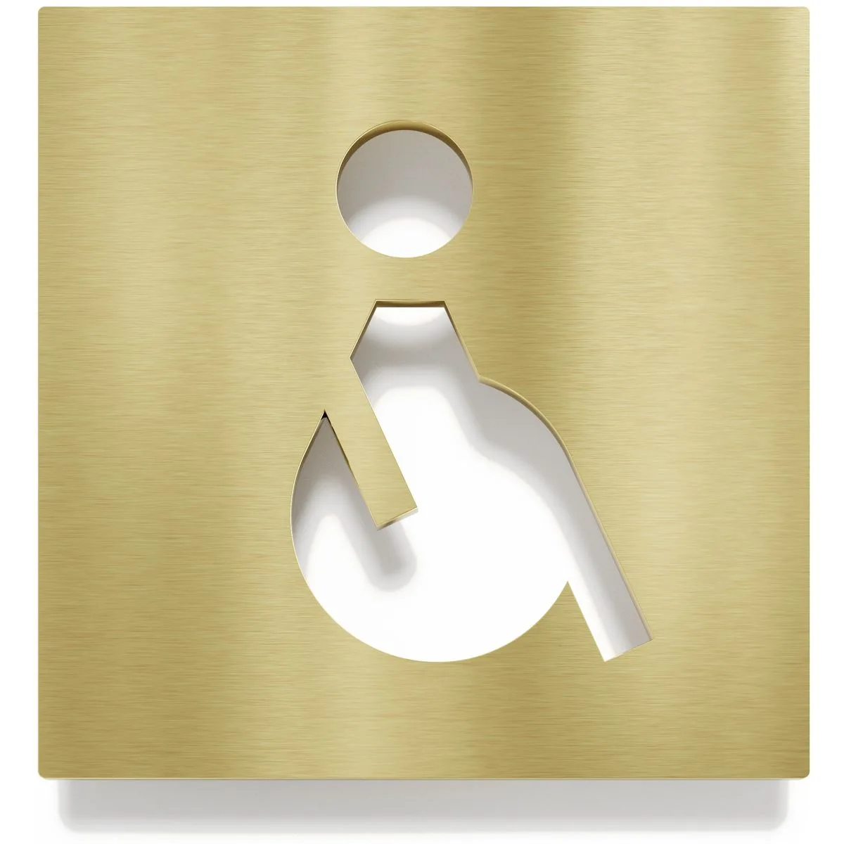 Messing WC-Schild "Rollstuhlfahrer" / B.01.M