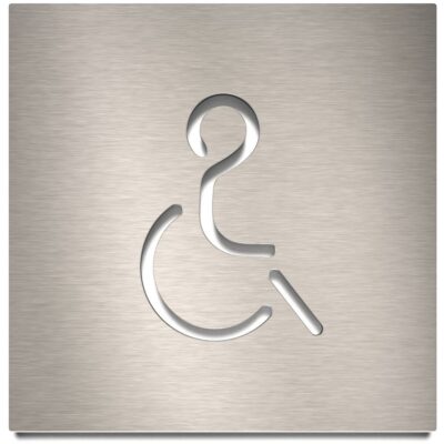 Edelstahl WC-Schild "Rollstuhlfahrer" / B.02.E