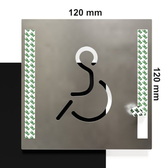 Edelstahl WC-Schild "Rollstuhlfahrer" / B.02.E 4