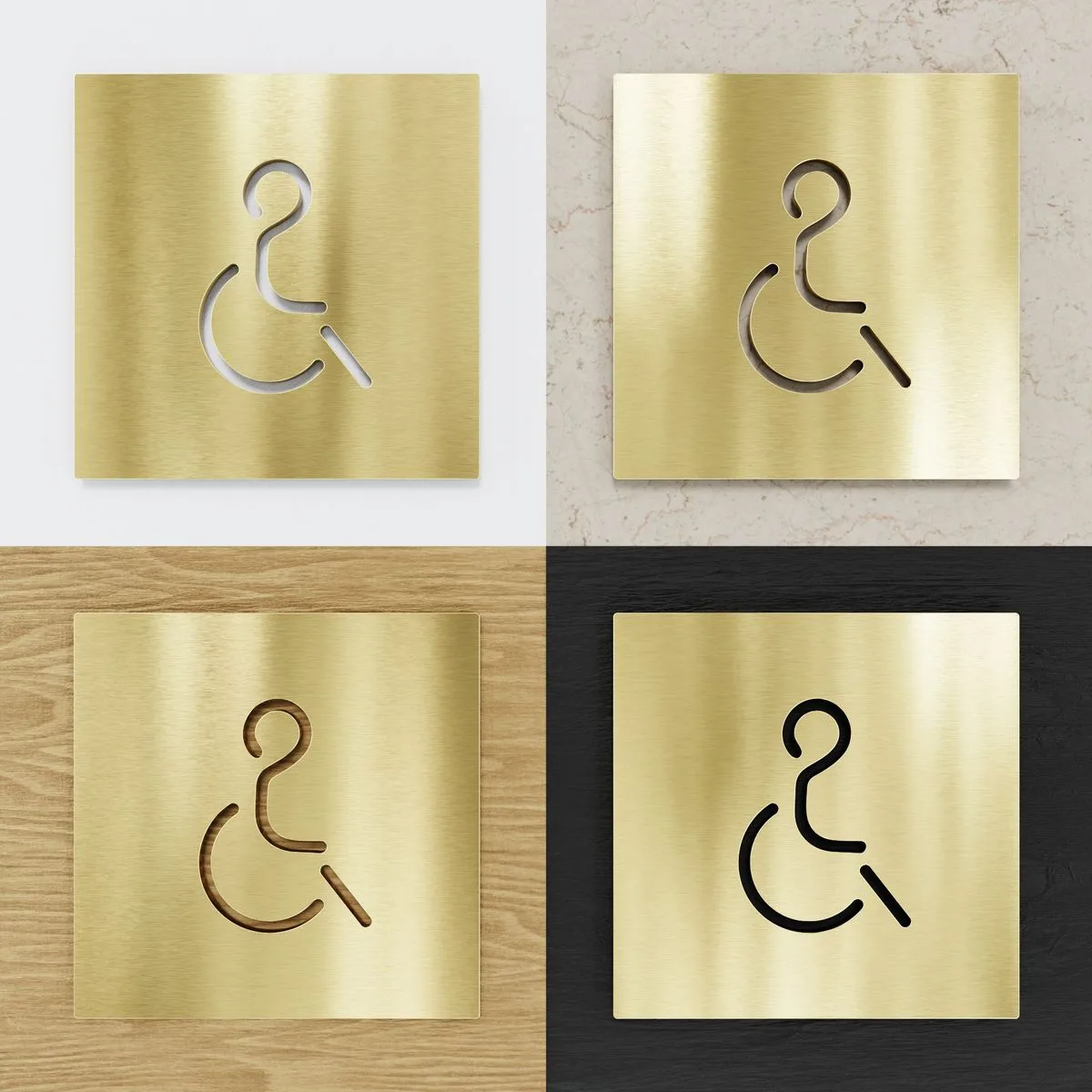 Messing WC-Schild "Rollstuhlfahrer" / B.02.M – Bild 2