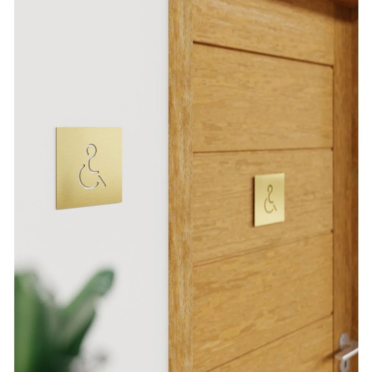 Messing WC-Schild "Rollstuhlfahrer" / B.02.M – Bild 3