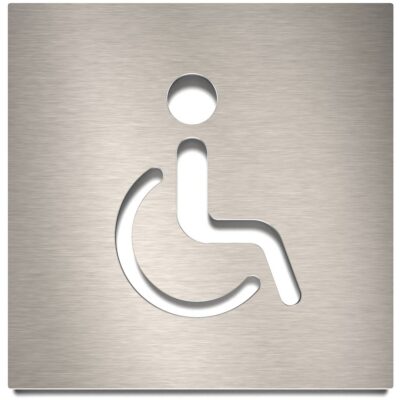 Edelstahl WC-Schild "Rollstuhlfahrer" / B.06.E