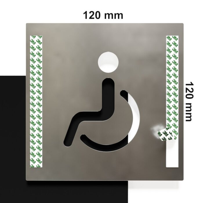 Edelstahl WC-Schild "Rollstuhlfahrer" / B.06.E 4