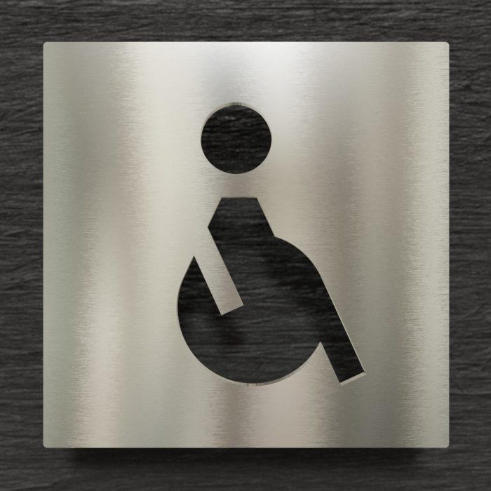 Edelstahl WC-Schild "Rollstuhlfahrer" / B.01.E 1