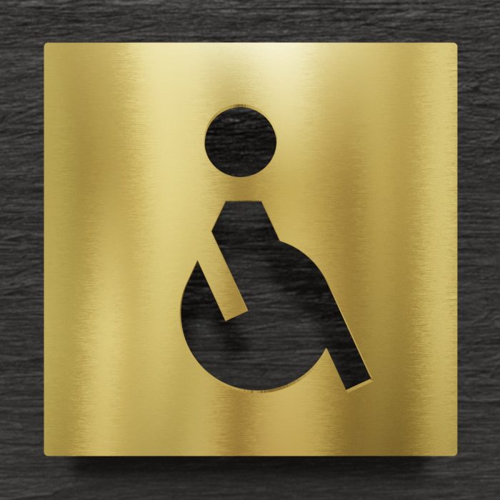 Messing WC-Schild "Rollstuhlfahrer" / B.01.M 1