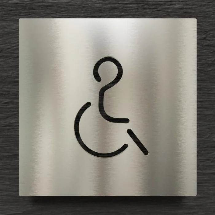 Edelstahl WC-Schild "Rollstuhlfahrer" / B.02.E 1