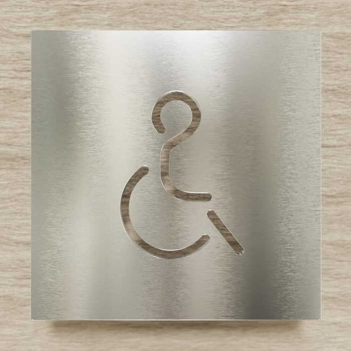 Edelstahl WC-Schild "Rollstuhlfahrer" / B.02.E 2