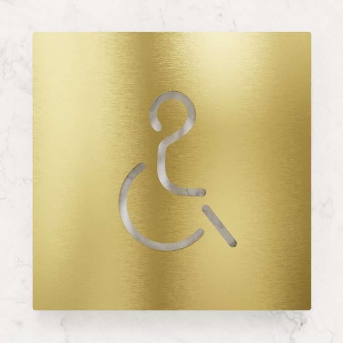Messing WC-Schild "Rollstuhlfahrer" / B.02.M 2