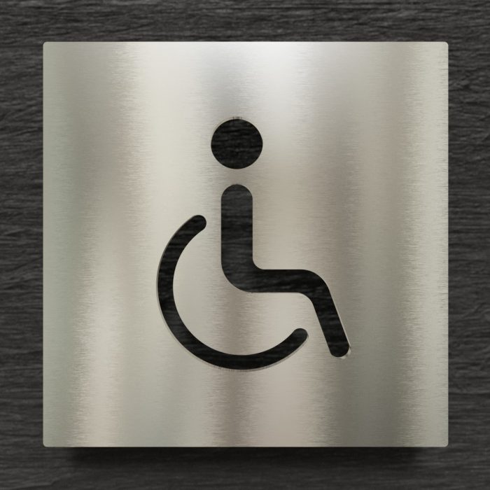 Edelstahl WC-Schild "Rollstuhlfahrer" / B.06.E 1