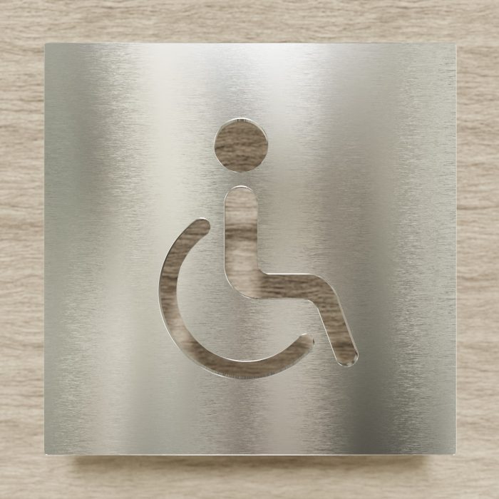 Edelstahl WC-Schild "Rollstuhlfahrer" / B.06.E 2
