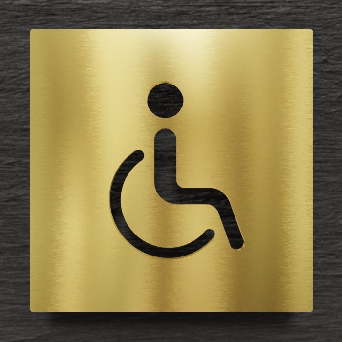 Messing WC-Schild "Rollstuhlfahrer" / B.06.M 1