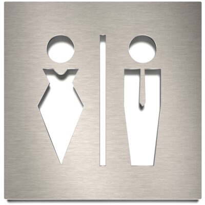 Edelstahl WC-Schild "Unisex" / C.01.E