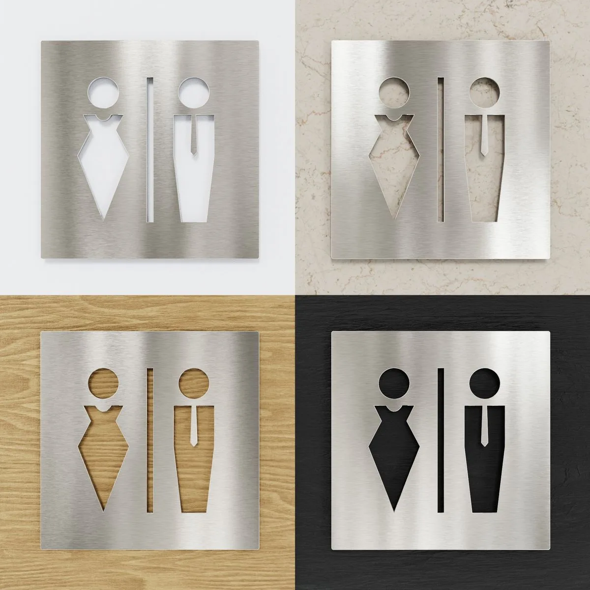 Edelstahl WC-Schild "Unisex" / C.01.E – Bild 2