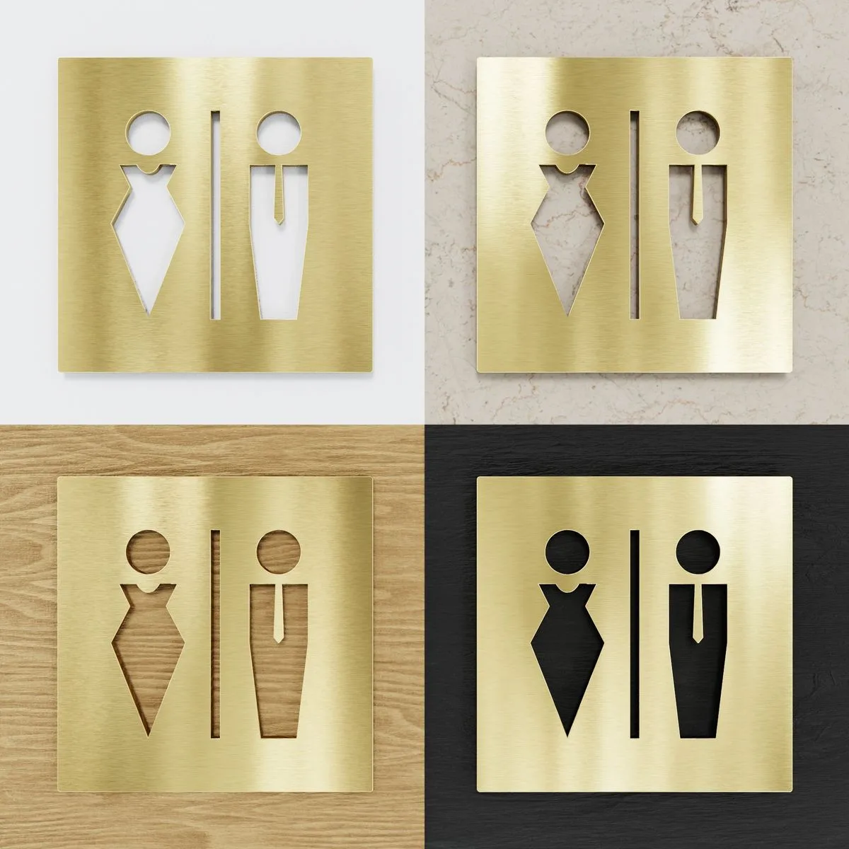 Messing WC-Schild "Unisex" / C.01.M – Bild 2