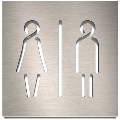 Edelstahl WC-Schild "Unisex" / C.02.E