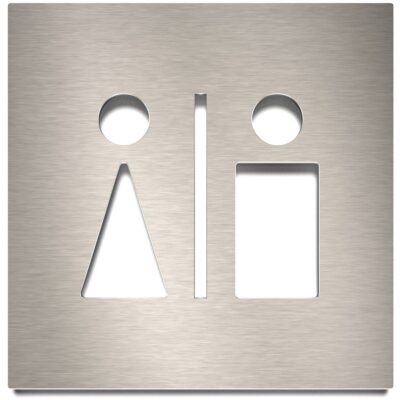 Edelstahl WC-Schild "Unisex" / C.03.E
