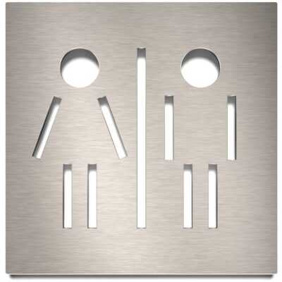 Edelstahl WC-Schild "Unisex" / C.05.E