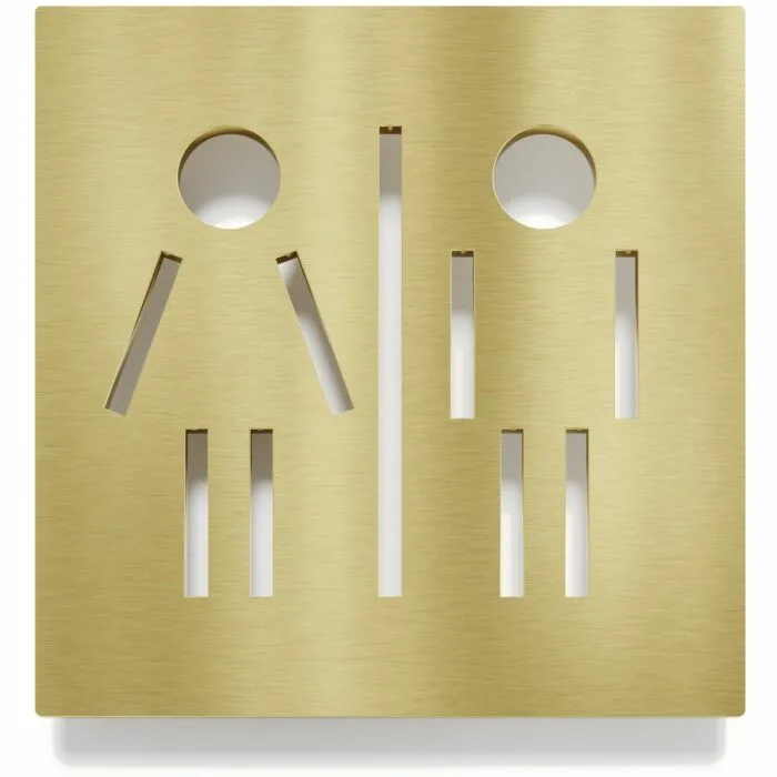 Messing WC-Schild "Unisex" / C.05.M