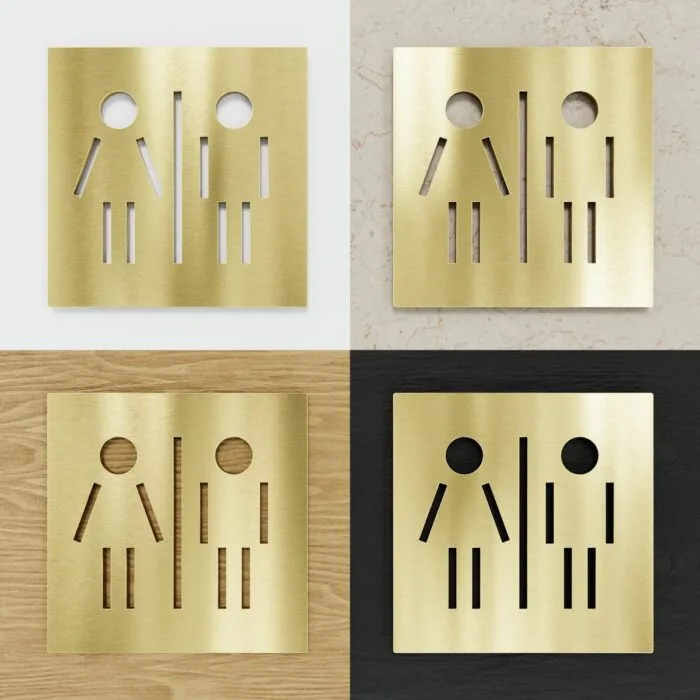 Messing WC-Schild "Unisex" / C.05.M - Image 2