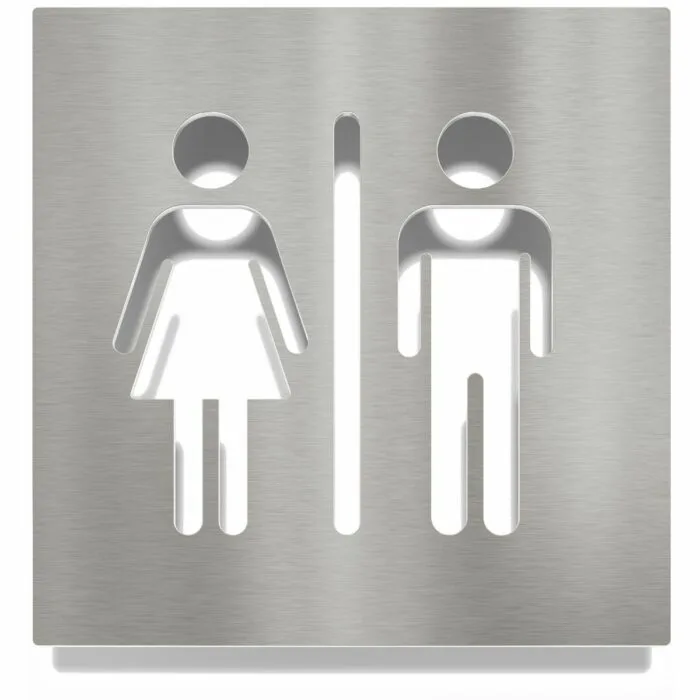 Edelstahl WC-Schild "Unisex" / C.06.E