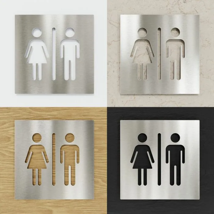 Edelstahl WC-Schild "Unisex" / C.06.E – Bild 2