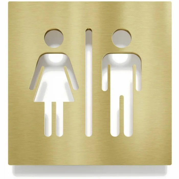 Messing WC-Schild "Unisex" / C.06.M