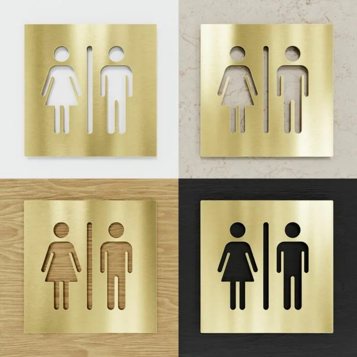 Messing WC-Schild "Unisex" / C.06.M – Bild 2