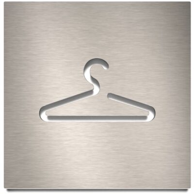 Edelstahl Hinweisschild "Garderobe" / H.01.E