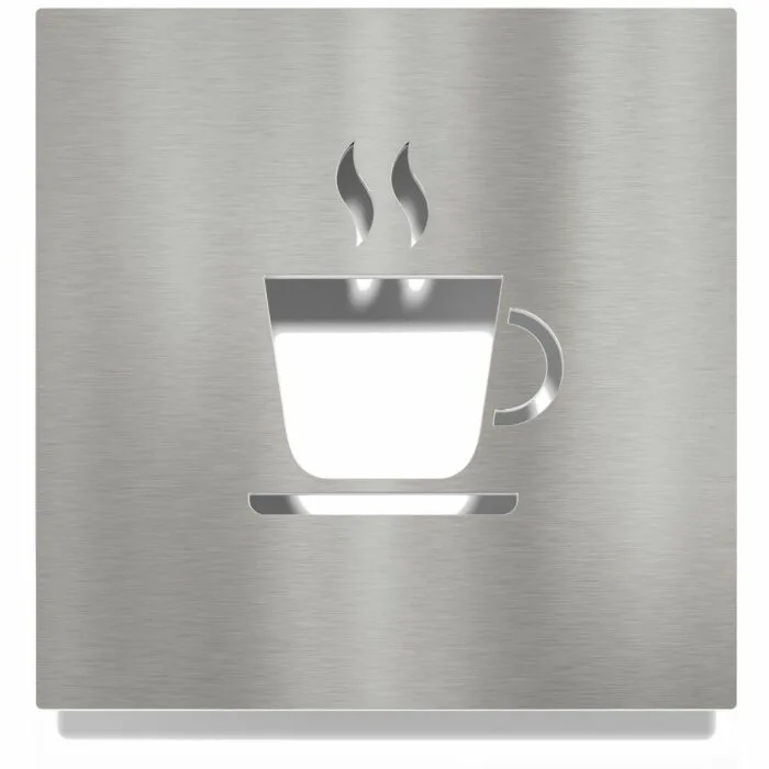 Edelstahl Hinweisschild "Kaffee" / H.03.E