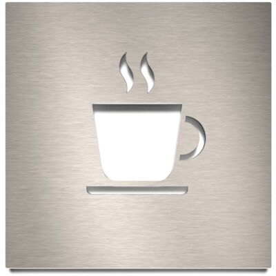 Edelstahl Hinweisschild "Kaffee" / H.03.E