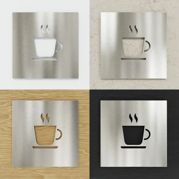 Edelstahl Hinweisschild "Kaffee" / H.03.E – Bild 2