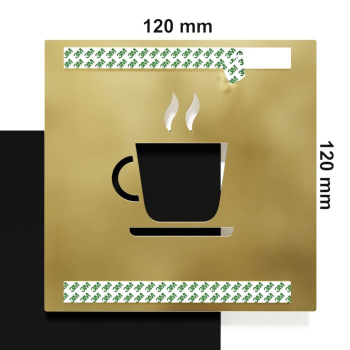 Messing Hinweisschild "Kaffee" / H.03.M 4