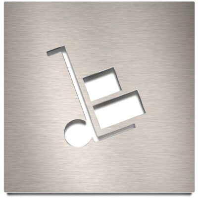 Edelstahl Hinweisschild "Lager" / H.06.E