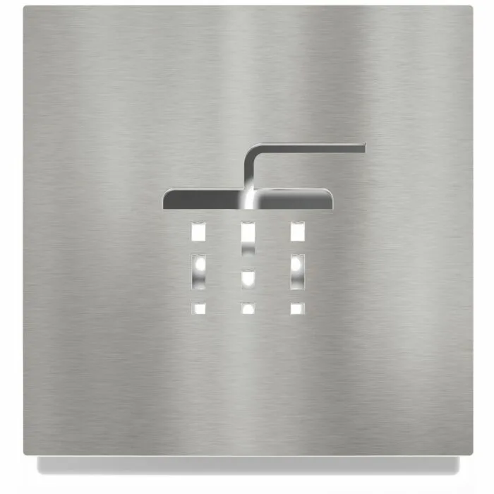 Edelstahl Hinweisschild "Dusche" / H.08.E