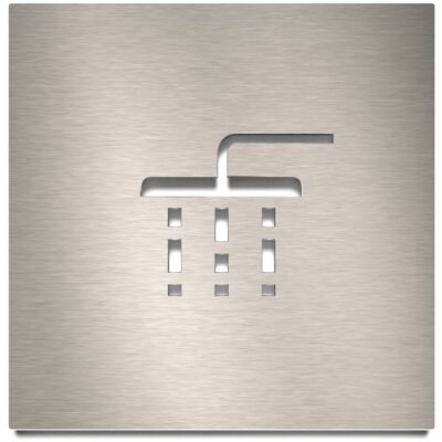 Edelstahl Hinweisschild "Dusche" / H.08.E