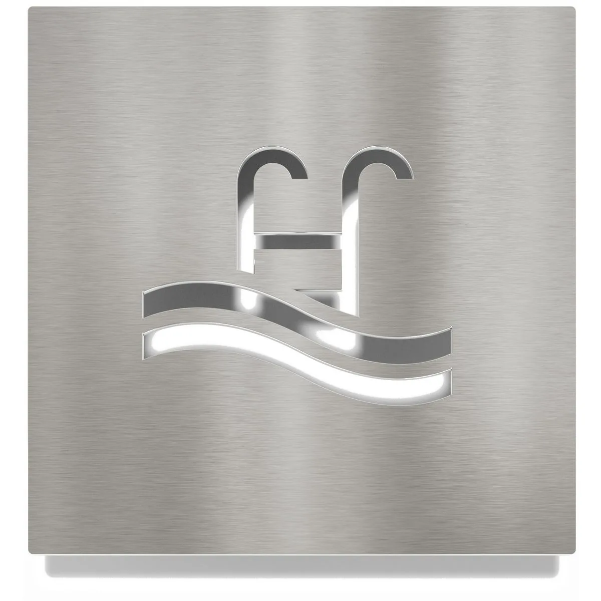 Edelstahl Hinweisschild "Schwimmbad" / H.09.E