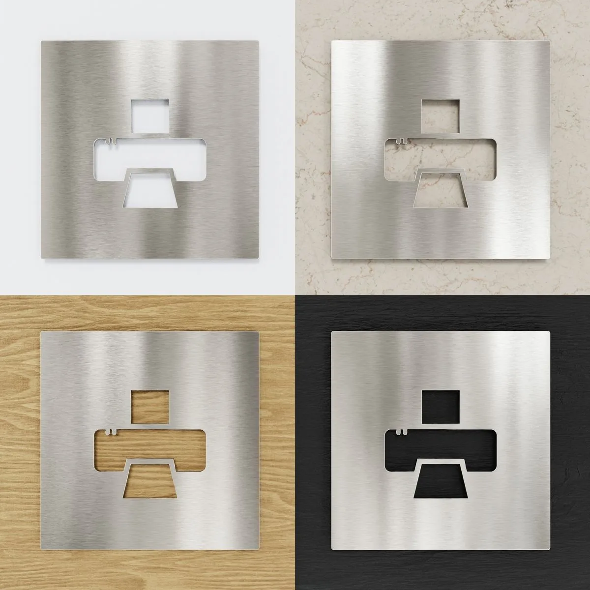 Edelstahl Piktogramm "Drucker" / H.15.E – Bild 2