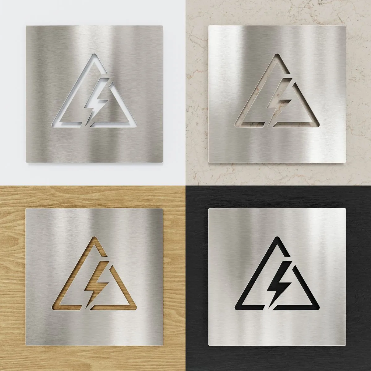 Edelstahl Piktogramm "Elektroraum" / H.17.E – Bild 2