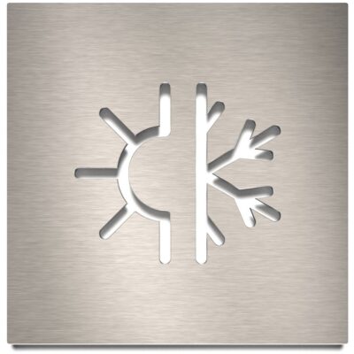 Edelstahl Hinweisschild "Klima" / H.18.E