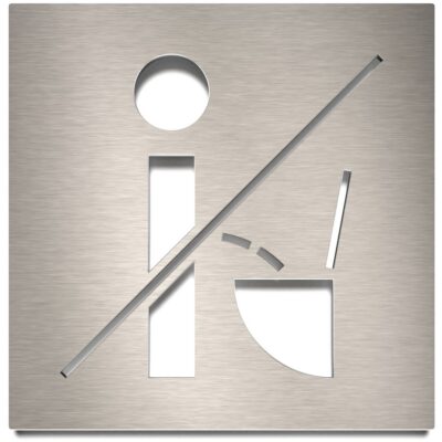 Edelstahl Hinweisschild "Bitte setzen" / H.21.E