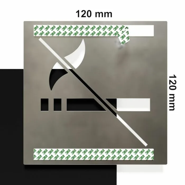 Edelstahl Hinweisschild "Rauchverbot" / H.22.E 4