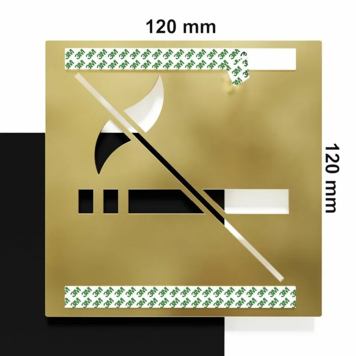 Messing Hinweisschild "Rauchverbot" / H.22.M – Bild 4