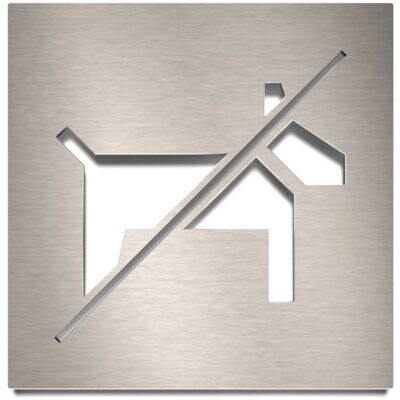 Edelstahl Hinweisschild "Hundeverbot" / H.24.E