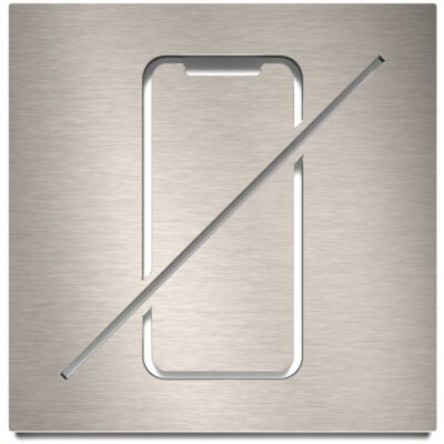 Edelstahl Hinweisschild "Handyverbot" / H.26.E