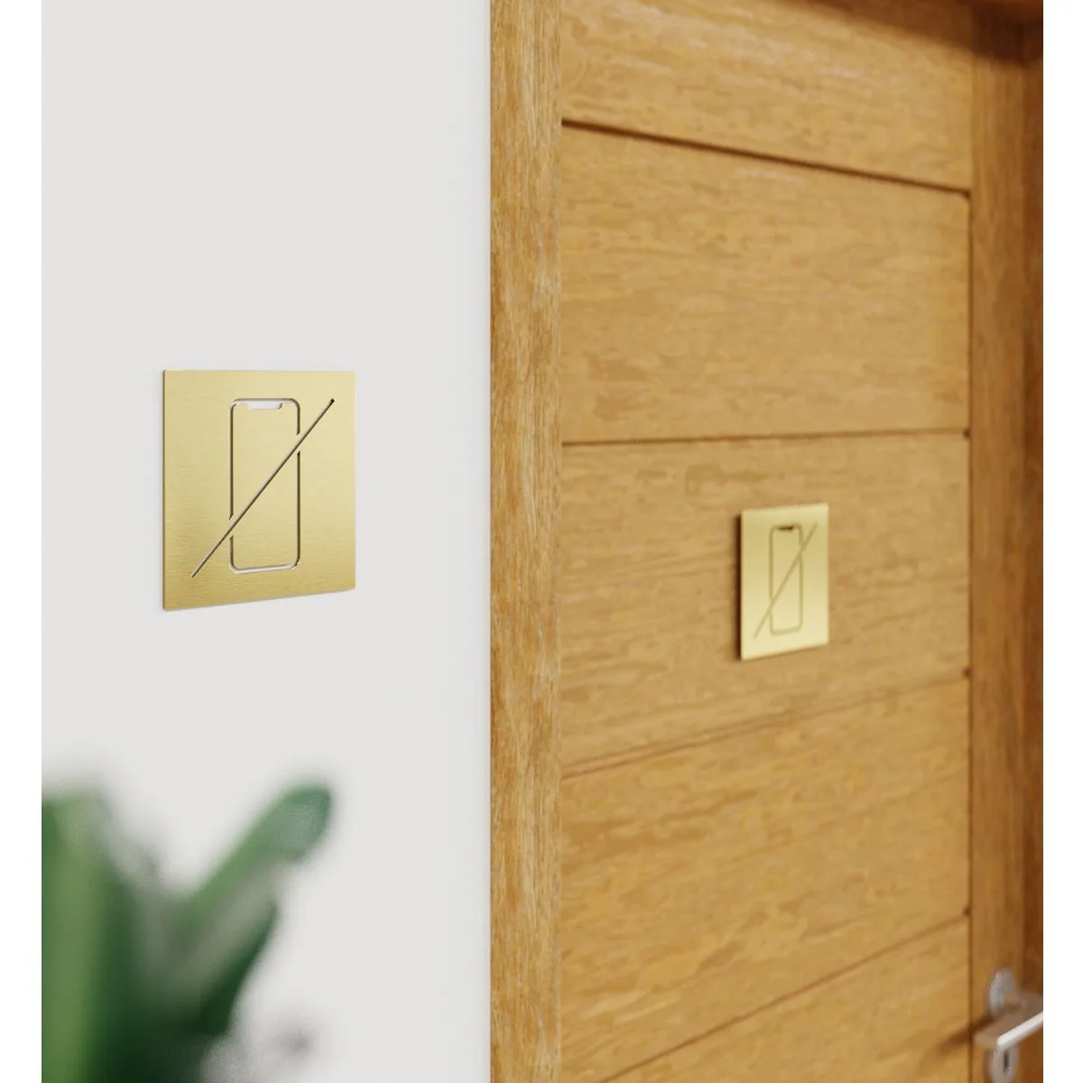 Messing Hinweisschild "Handyverbot" / H.26.M – Bild 3