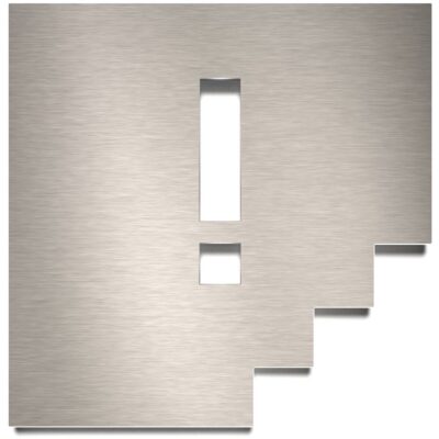 Edelstahl Hinweisschild "Vorsicht Stufe" / H.27.E